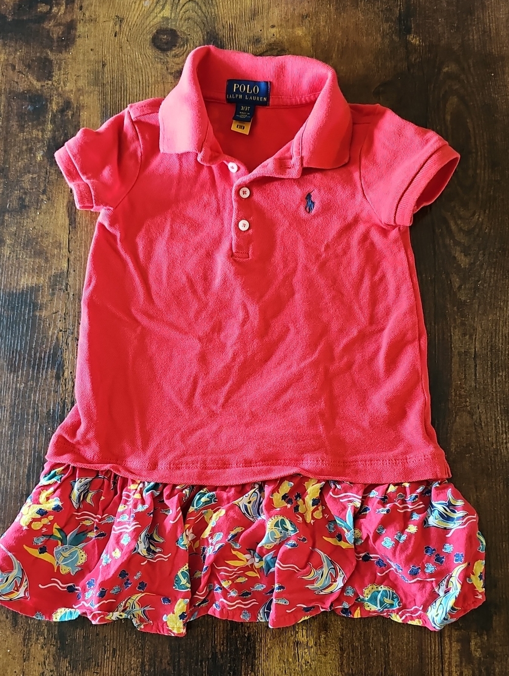 Polo Ralph Lauren Polo Dress Ruffle Bottom Toddler Prep Preppy Classic Summer 3t